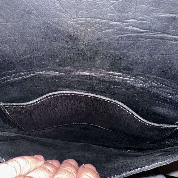 Raviani Fringe Satchel Bag In Black Alligator Embossd Leather Crystal Flower NWT - Picture 12 of 14